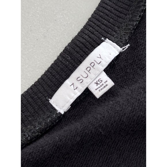 Z Supply Wrap Front Jumpsuit Size XS Jogger Style Short Sleeve Black Rayon Blend - Picture 4 of 8